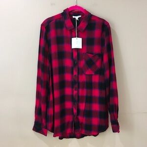 Beachlunchlounge Buffalo Plaid Shirt top size small